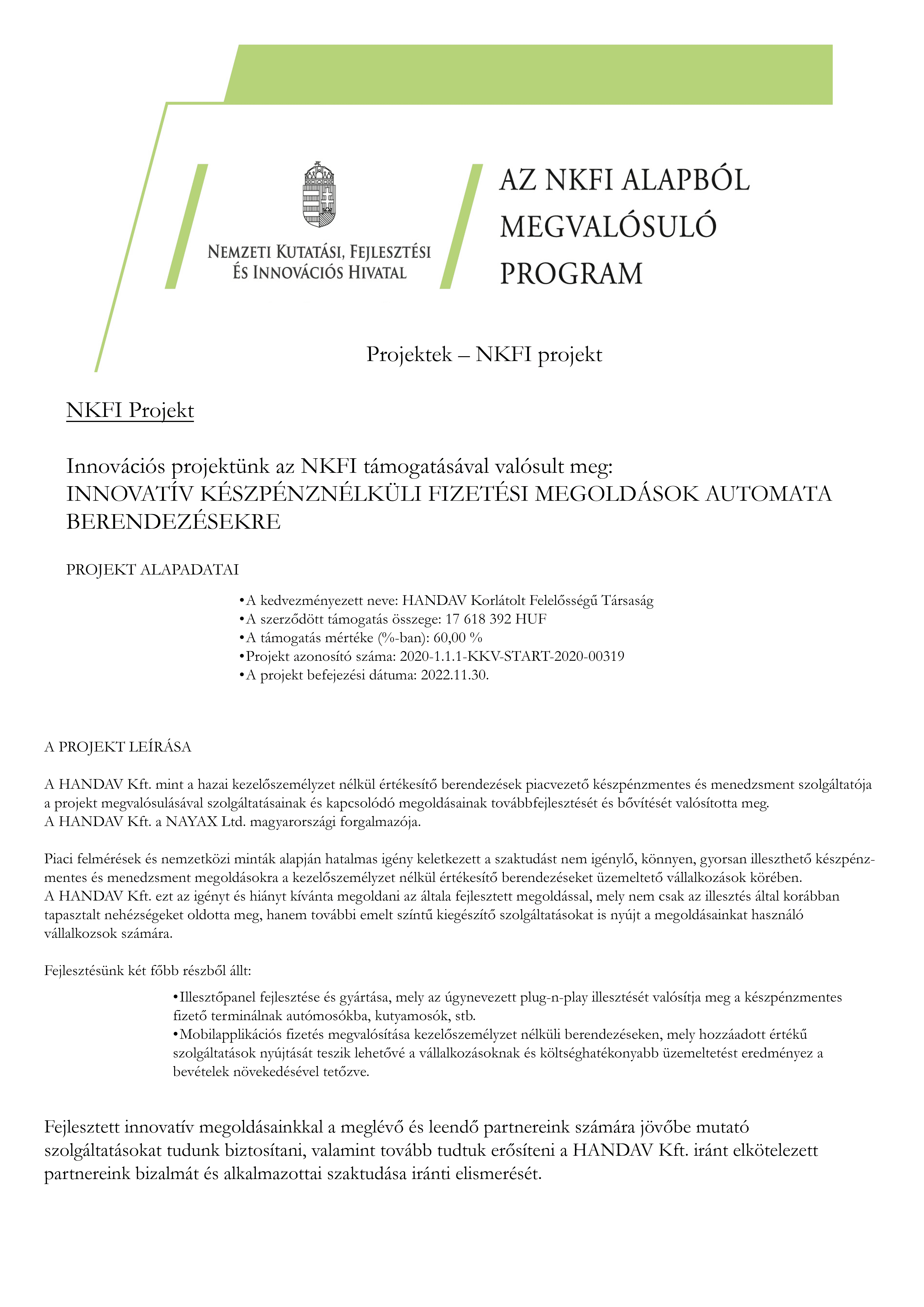 NKFI Pályázat